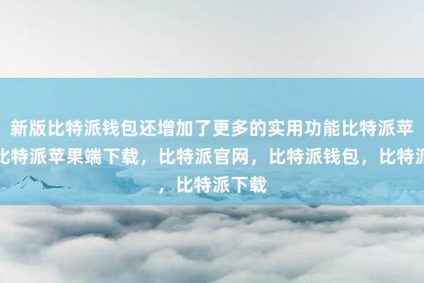 新版比特派钱包还增加了更多的实用功能比特派苹果版比特派苹果端下载，比特派官网，比特派钱包，比特派下载