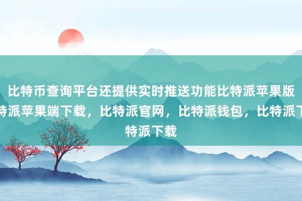 比特币查询平台还提供实时推送功能比特派苹果版比特派苹果端下载，比特派官网，比特派钱包，比特派下载