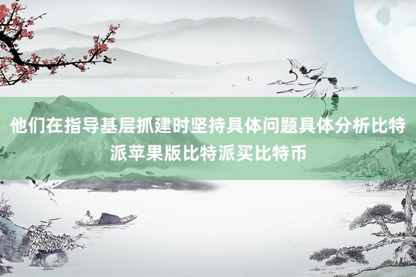 他们在指导基层抓建时坚持具体问题具体分析比特派苹果版比特派买比特币