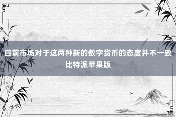 目前市场对于这两种新的数字货币的态度并不一致比特派苹果版