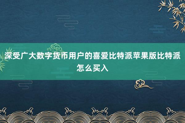 深受广大数字货币用户的喜爱比特派苹果版比特派怎么买入