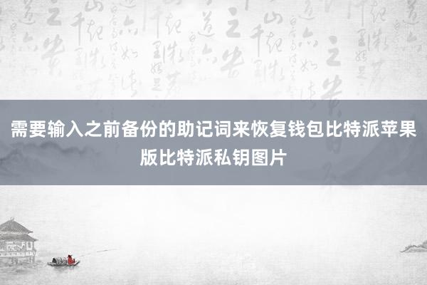 需要输入之前备份的助记词来恢复钱包比特派苹果版比特派私钥图片