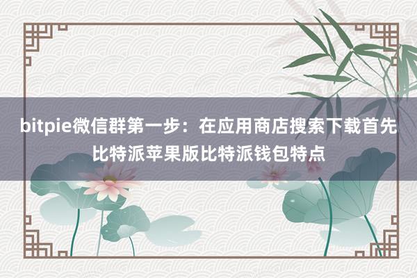 bitpie微信群第一步：在应用商店搜索下载首先比特派苹果版比特派钱包特点