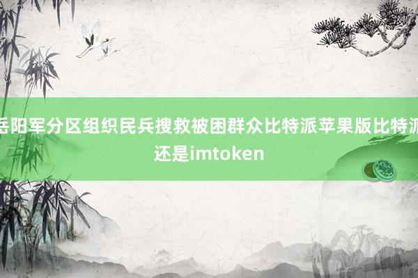 岳阳军分区组织民兵搜救被困群众比特派苹果版比特派还是imtoken