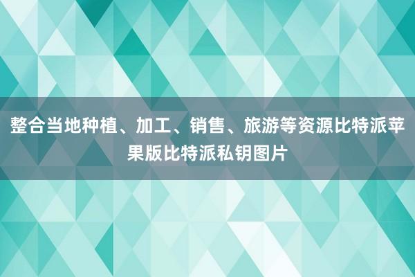 整合当地种植、加工、销售、旅游等资源比特派苹果版比特派私钥图片