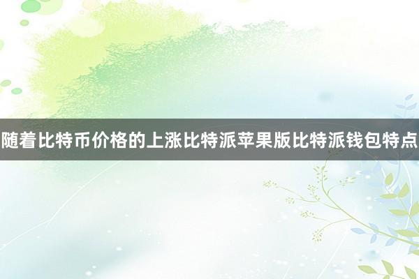 随着比特币价格的上涨比特派苹果版比特派钱包特点