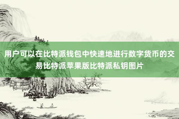 用户可以在比特派钱包中快速地进行数字货币的交易比特派苹果版比特派私钥图片