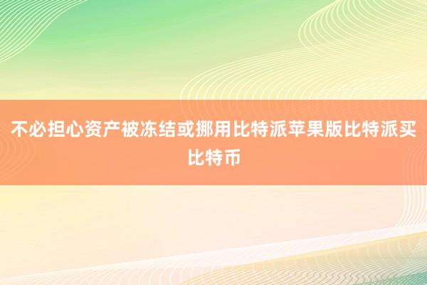 不必担心资产被冻结或挪用比特派苹果版比特派买比特币