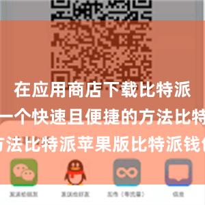 在应用商店下载比特派钱包也是一个快速且便捷的方法比特派苹果版比特派钱包特点