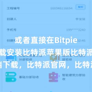 或者直接在Bitpie官方网站下载安装比特派苹果版比特派苹果端下载，比特派官网，比特派钱包，比特派下载