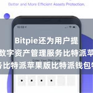 Bitpie还为用户提供了一站式数字资产管理服务比特派苹果版比特派钱包特点