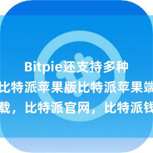 Bitpie还支持多种语言和货币比特派苹果版比特派苹果端下载，比特派官网，比特派钱包，比特派下载