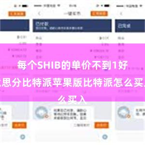 每个SHIB的单价不到1好意思分比特派苹果版比特派怎么买入